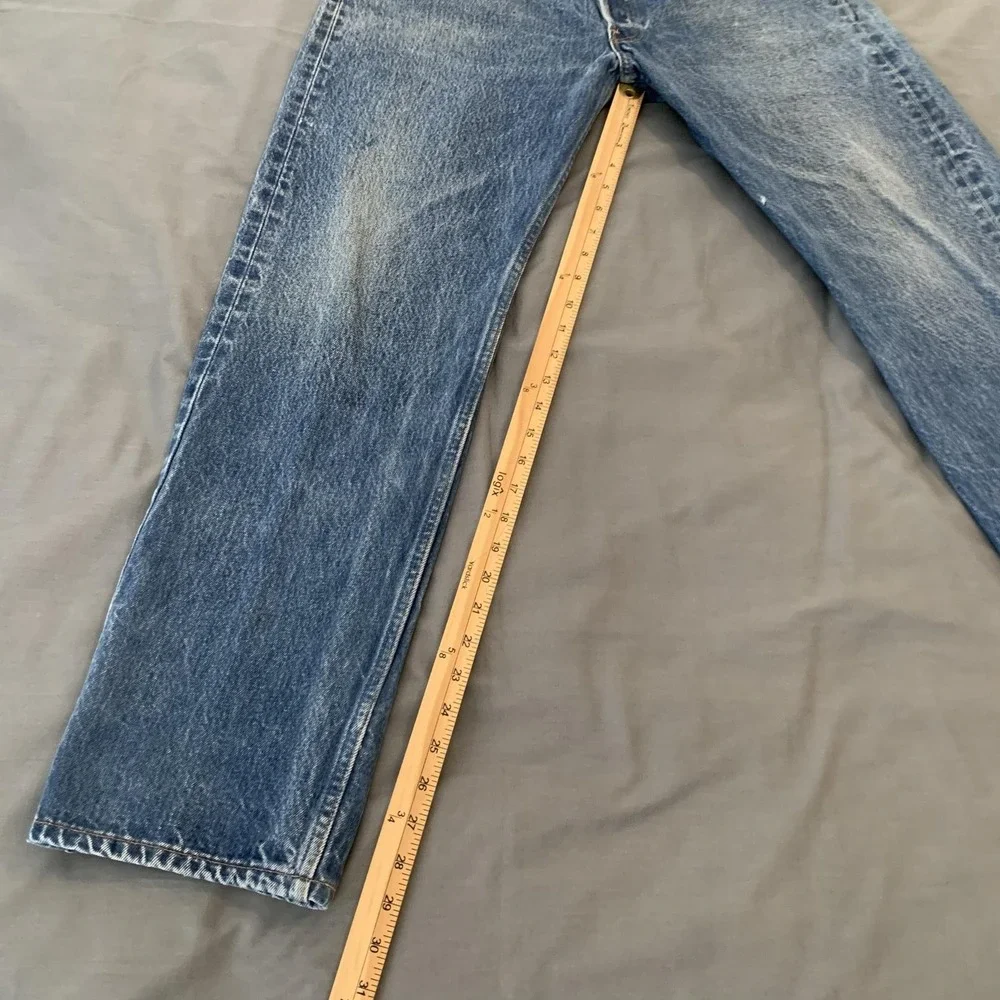Vintage Levis 501XX Jeans Mens 38x34 Blue Wash Straight Distressed Denim 90s